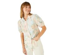 Damart Printed Shirt Women Shirt-Style Collar Short Sleeves