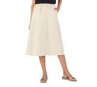 Damart - Pull-on Chambray Skirt, Barley, 12 Beige