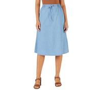 Damart - Pull-on Chambray Skirt, Chambray, 10 Blue