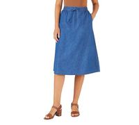Damart - Pull-on Chambray Skirt, Denim, 12