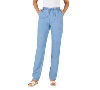 Damart - Pull-on Cotton Trousers, Chambray, 29 inches Blue