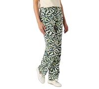 Damart - Pull-on Crinkle Trousers, Basil Print, 29 inches Green