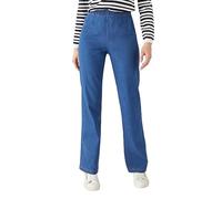 Damart Pull-on Stretch Jeans Women Straight On The Waistline Blue