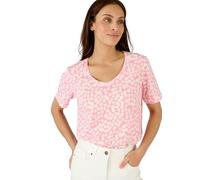 Damart - Scoop Neck Short Sleeved T-Shirt, Pink Floral, 14/16