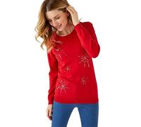 Damart Sequin Jumper Women Round Neck Long Sleeves