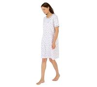 Damart - Short Sleeve Nightdress, Navy Heart, 10/12