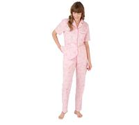 Damart - Short Sleeve Pyjamas, Pink Paisley Print, 22