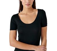 Damart - Short Sleeve T-Shirt for Female, Round Neck, Soft Warmth Black