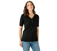 Damart Short Sleeved Sweater Women Tunisian Collar