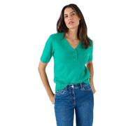 Damart Short Sleeved Sweater Women Tunisian Collar