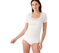 Damart Short Sleeved T-Shirt Women Underwear Thermolactyl Soft Warmth Short Sleeves White