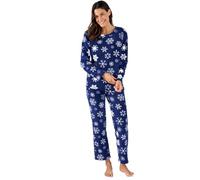 Damart - Snowflake Fleece Pyjamas, Blue Snowflake, 18/20