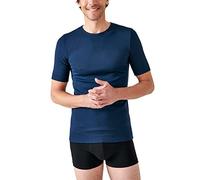 Damart Men's Interlock Knit Short Sleeve T-Shirt, Dark Navy Blue, L