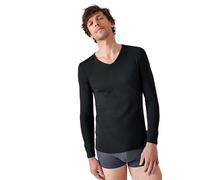 Damart Men's T-Shirt Col V, Maille Interlock Thermolactyl Thermal Top, Black, XL