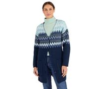 Damart - Thermolactyl Longline Fairisle Cardigan, Navy Jacquard, 14/16