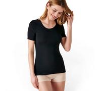 Damart Thermolactyl Medium-Warmth Short-Sleeve Crew Neck Thermal Top - 50% Acrylic 50% Polyester, Black