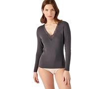 Damart - Thermolactyl Sensitive Long Sleeve Lace T-Shirt, Dark Grey, M