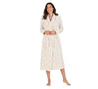 Damart - Thermolactyl Tie Belt Fleece Dressing Gown, Heart Print, 26/28 White