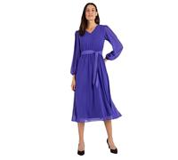 Damart - V Neck Elastic Waist Dress, Royal Purple, 46" inches