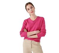 Damart V-Neck Jumper Women V Neck Long Sleeves Pink