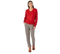 Damart V-Neck Jumper Women V Neck Long Sleeves Red