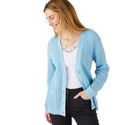 Damart Waffle Cardigan Women V Neck Long Sleeves