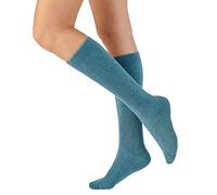 Damart Women's Chaussettes Maille Jersey bouclette Thermolactyl Casual Socks, BLEU Grise, Normal