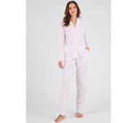 Damart Women's Comfortable Floral Print Button-Through Jersey Pyjamas for Women in Pink | Size: Medium Damart Pink M