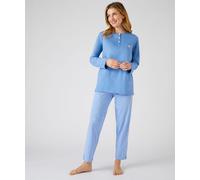 Damart Women's Comfortable Pull-On Cotton Pyjamas for Ultimate Relaxation in Blue | Size: Small Damart Blue S