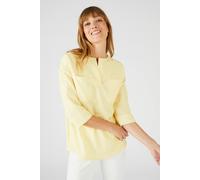 Damart Women's Crinkle Crepe Pocket Blouse - Relaxed Fit in Lemon | Size: 24 Damart Lemon 24