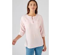 Damart Women's Crinkle Crepe Pocket Blouse - Relaxed Fit in Pale Pink | Size: 22 Damart Pale Pink 22