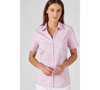 Damart Women's Floral Embroidered Lightweight Short Sleeve Blouse in Lilac | Size: 22 Damart Lilac 22