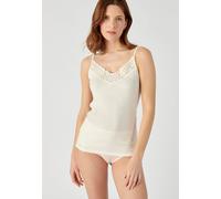 Damart Women's Lightweight Thermal Lace-Trim Vest - Soft, Cosy Everyday Essential in Off-White | Size: 2XL Damart Off-White 2XL