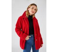 Damart Women's Sherpa Button-through Fleece in Red | Size: 14-16 Damart Red 14-16