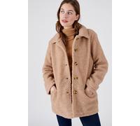 Damart Women's Sherpa Button-through Fleece in Stone | Size: 18-20 Damart Stone 18-20