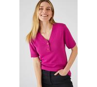 Damart Women's Short-Sleeve Knitted Jumper - Lightweight, Soft & Evening-Ready in Fuchsia | Size: 14-16 Damart Fuchsia 14-16