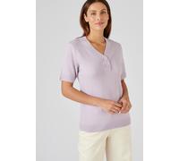 Damart Women's Short-Sleeve Knitted Jumper - Lightweight, Soft & Evening-Ready in Lavender | Size: 26-28 Damart Lavender 26-28