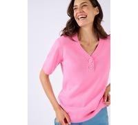 Damart Women's Short-Sleeve Knitted Jumper - Lightweight, Soft & Evening-Ready in Pink | Size: 22-24 Damart Pink 22-24