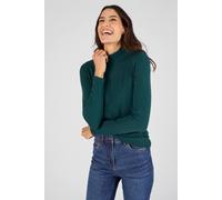 Damart Women's Silk Blend Thermal Long Sleeve Roll Neck Top in Green | Size: Medium Damart Green M