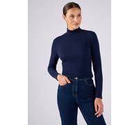 Damart Women's Silk Blend Thermal Long Sleeve Roll Neck Top in Navy | Size: Small Damart Navy S