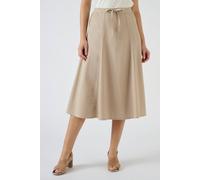 Damart Women's Summer Ready Cotton Flared Light Midi Skirt in Stone | Size: 26 Damart Stone 26