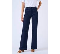 Damart Women's Tailored Wide Leg Jeans - Everyday Smart-Casual Essential in Indigo | Size: 14 Damart Indigo 14