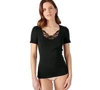 Damart Women's Tee-Shirt Finition Guipure T, Black, XL