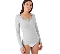 Damart Women's Tee-Shirt Manches Longues, Guipure T, Gris Chiné, L