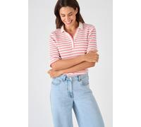 Damart Women's Textured Polo Top in Pink | Size: 18-20 Damart Pink 18-20