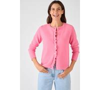 Damart Women's Thermal Ruffle Front Cardigan - Soft & Everyday Ready in Light Pink | Size: 14-16 Damart Light Pink 14-16