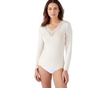 Damart - Women's Thermolactyl Invisible Lace T-Shirt, Sand Brown, M