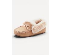 Damart Women's Thermolactyl Moccasin Slippers, Faux Fur Lining in Light Brown | Size: 7 Damart Light Brown 7