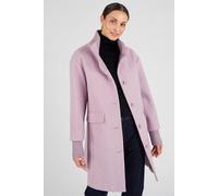 Damart Women's Wool-Blend Overcoat with Ribbed Knit Collar in Lilac | Size: 10-12 Damart Lilac 10-12