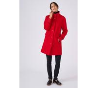 Damart Women's Wool-Blend Overcoat with Ribbed Knit Collar in Red | Size: 14-16 Damart Red 14-16
